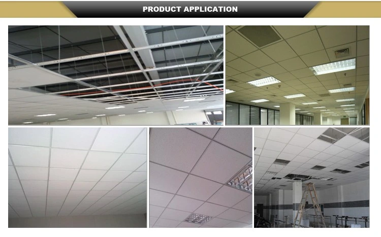 Gold Flat Ceiling Alloy End T-Grids Suspended