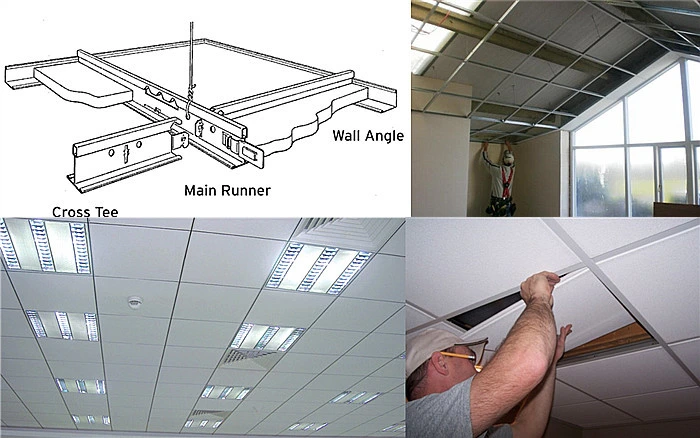 Acoustic False Ceiling Suspended Ceiling Frame T Bar Accessories Furring Channel Price/ T Grid